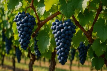 Vinhas da Bairrada com cachos de Baga