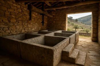 Lagares de granito tradicionais no Douro