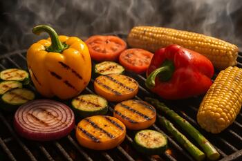 Legumes grelhados na grelha
