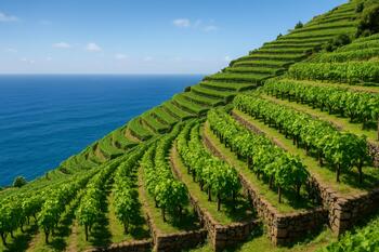 Socalcos de vinha na ilha da Madeira