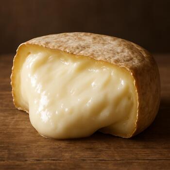 Queijo da Serra cortado em fatia cremosa