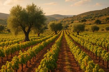 Vinha em Trás-os-Montes entre oliveiras