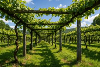 Vinhas de Vinho Verde conduzidas em ramadas